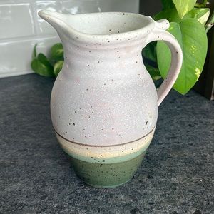 Handmade pottery pitcher